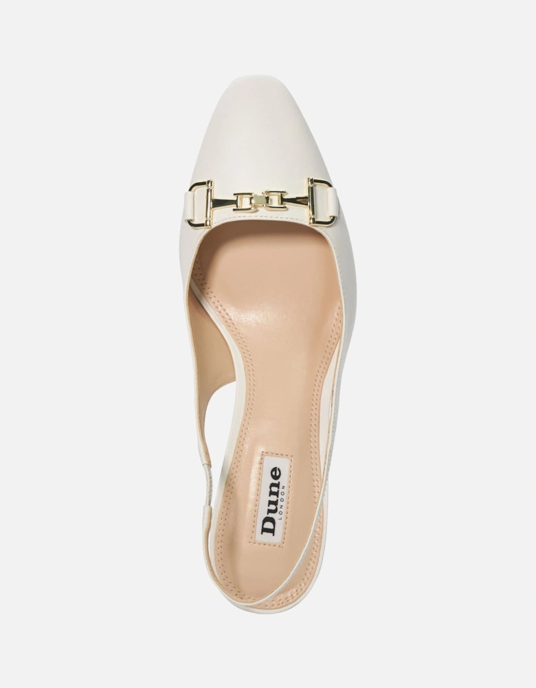 Ladies Detailed - Snaffle-Trim Heeled Slingback Courts