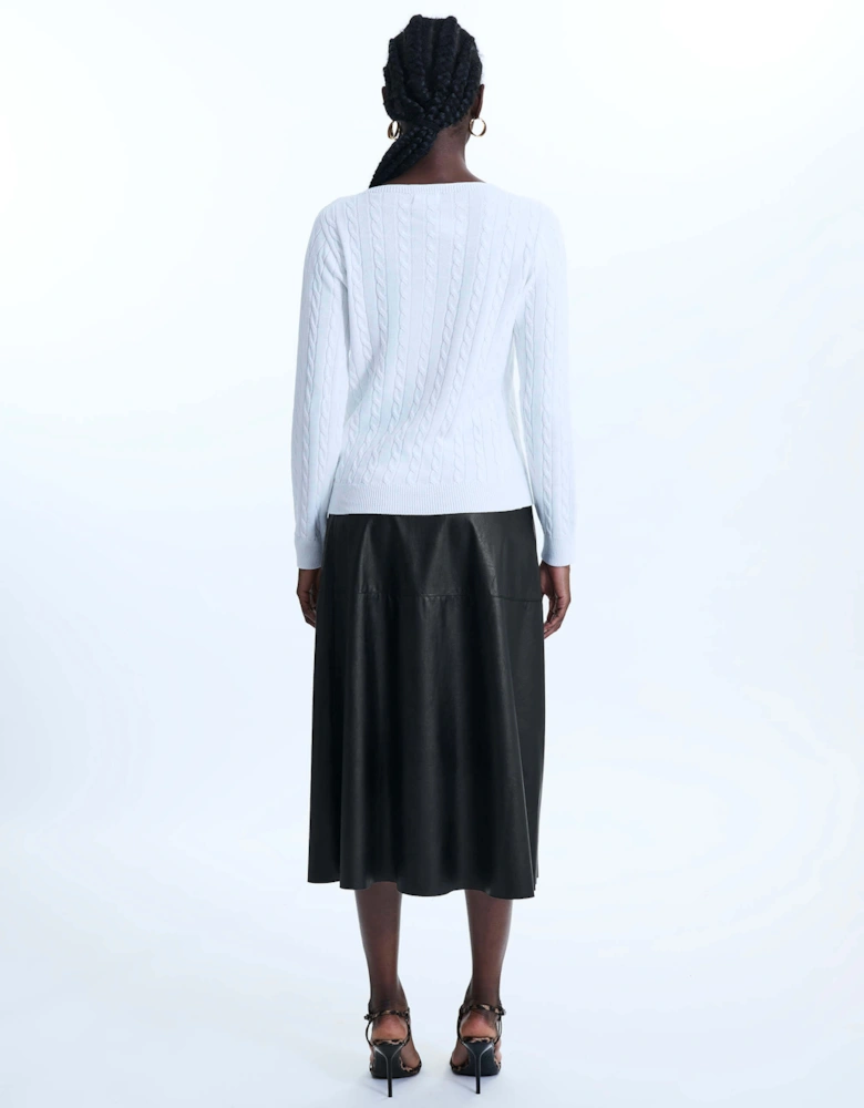 Cable Knit Jumper White