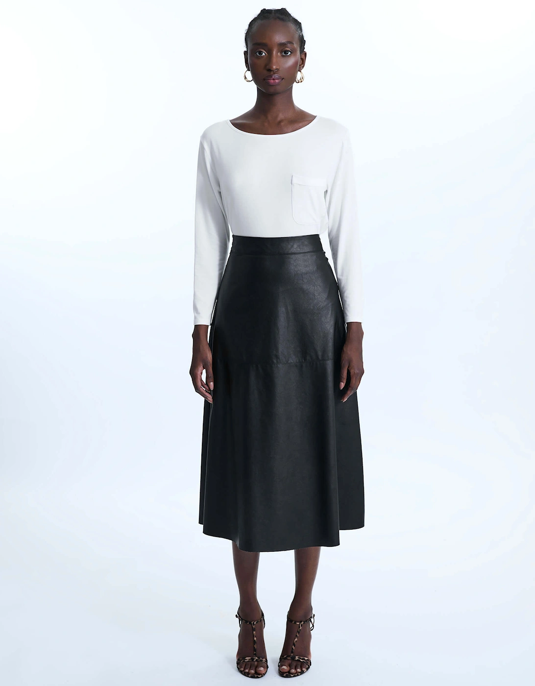 A Line Faux  Leather Skirt, 6 of 5