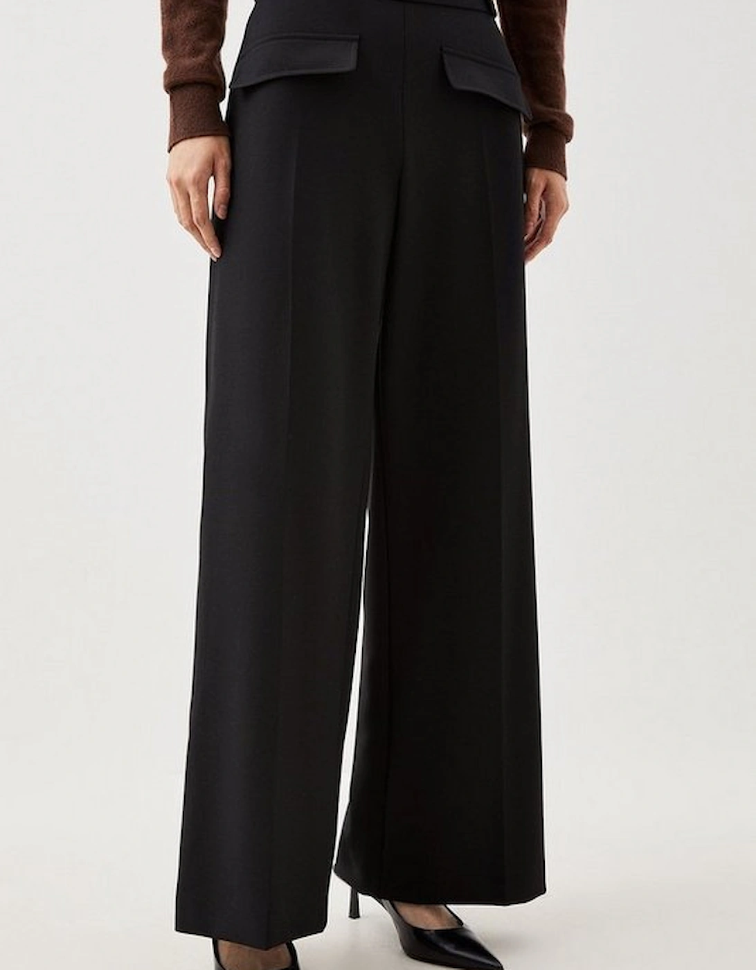 Tailored Compact Stretch Pocket Detailed Trousers