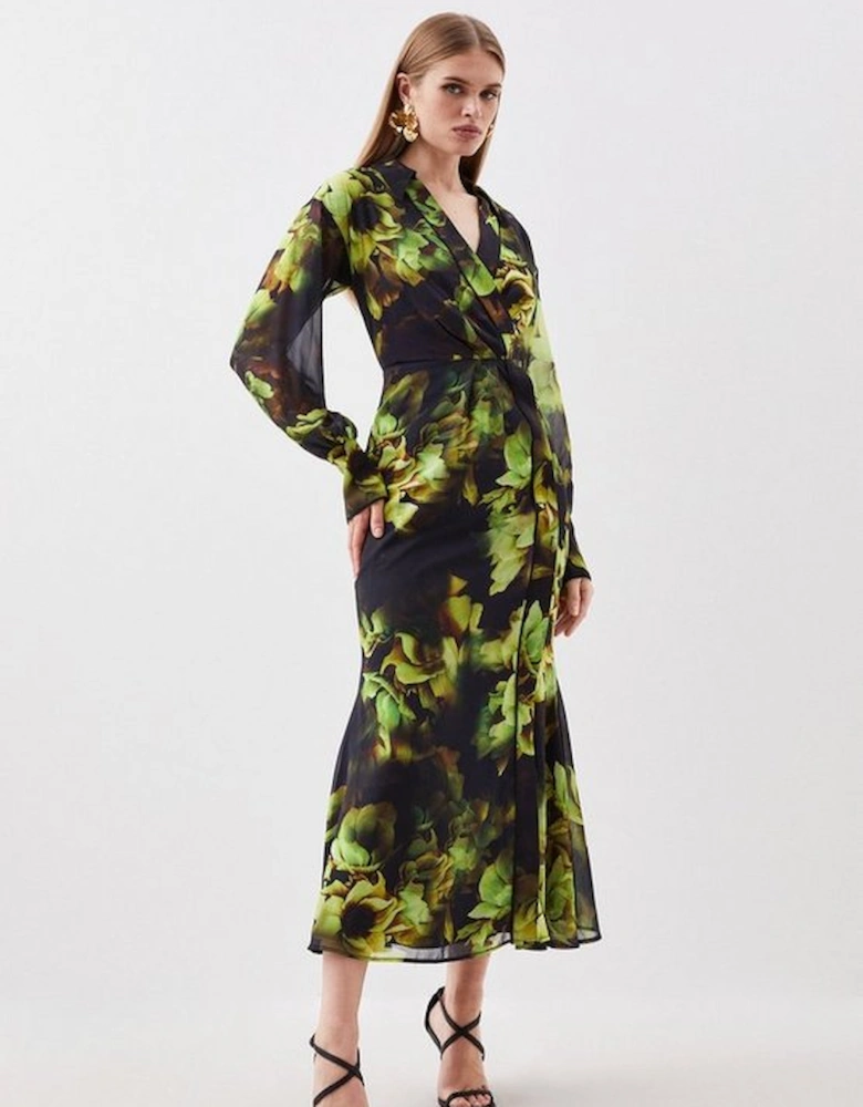 Floral Printed Georgette Woven Maxi Dress