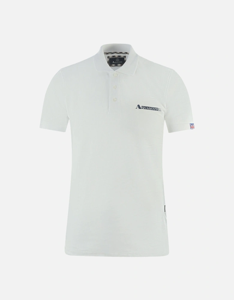 Boxed Logo White Polo Shirt