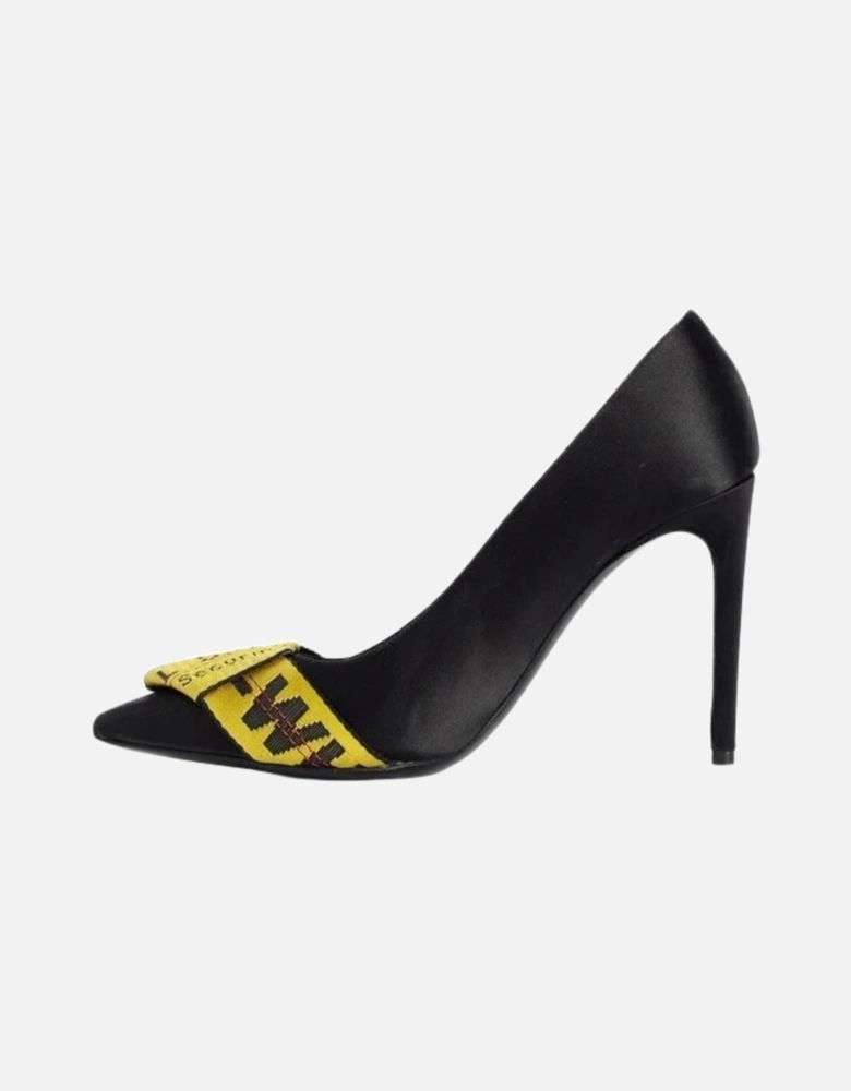 Branded Tape Commercial Bow Pump Black Heels