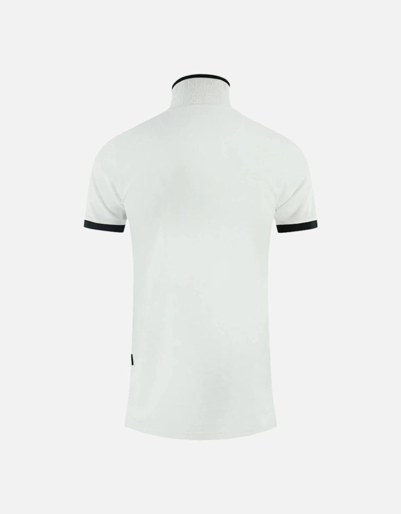 Branded Shoulder Tipped White Polo Shirt
