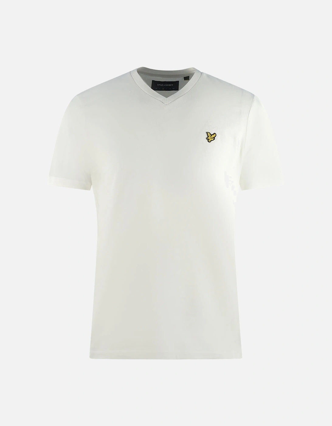 Lyle & Scott Brand Logo Off White V-Neck T-Shirt, 3 of 2