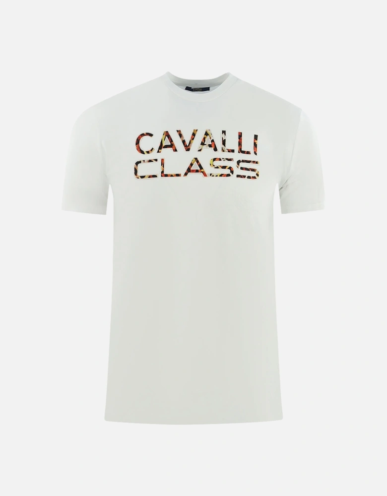 Cavalli Class Printed Logo White T-Shirt