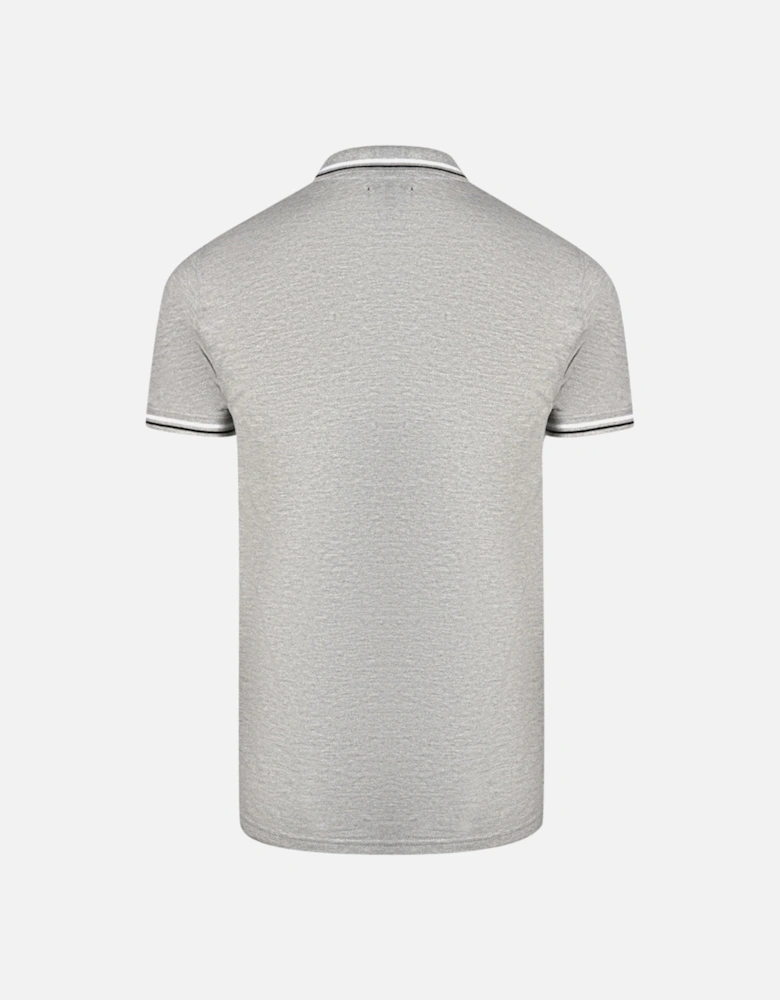 Cavalli Class Twinned Tipped Collar Black Logo Grey Polo Shirt