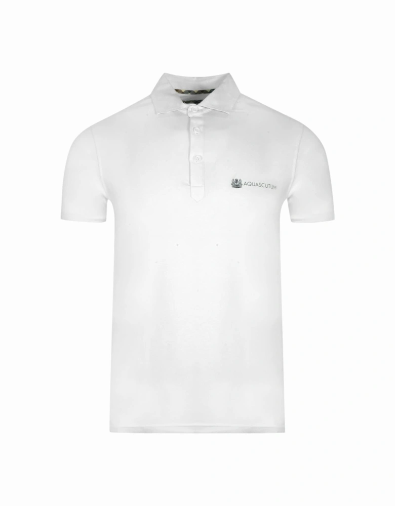 Aldis Crest Block Logo White Polo Shirt