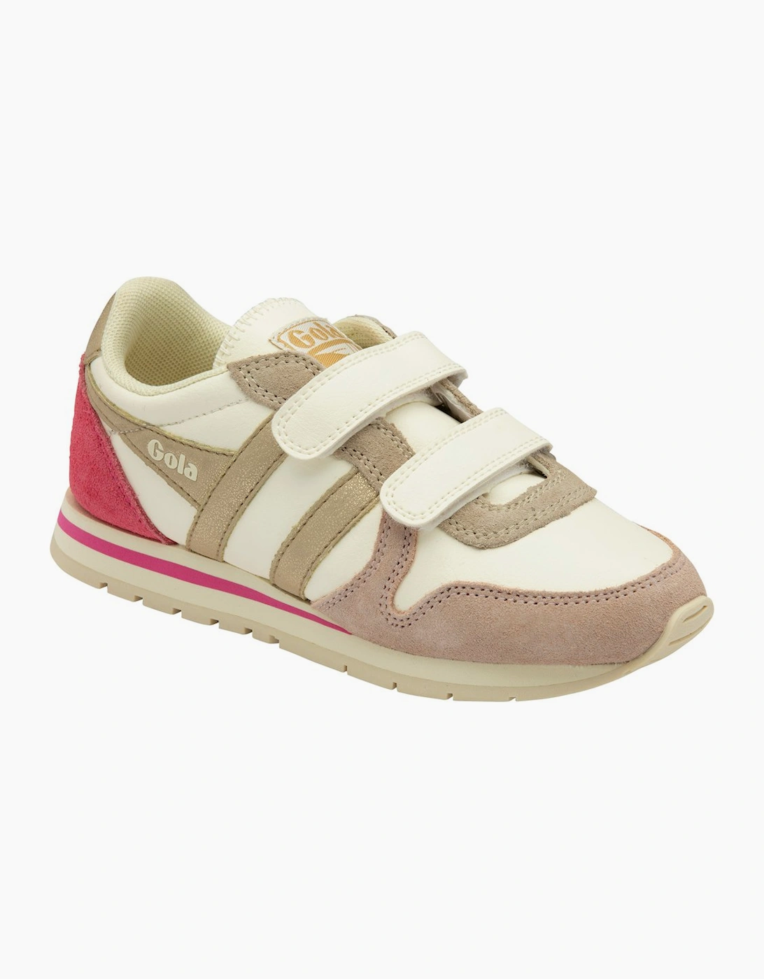 Gola Girl's Daytona Quadrant Strap Girls Trainers - Tan - Size: 3