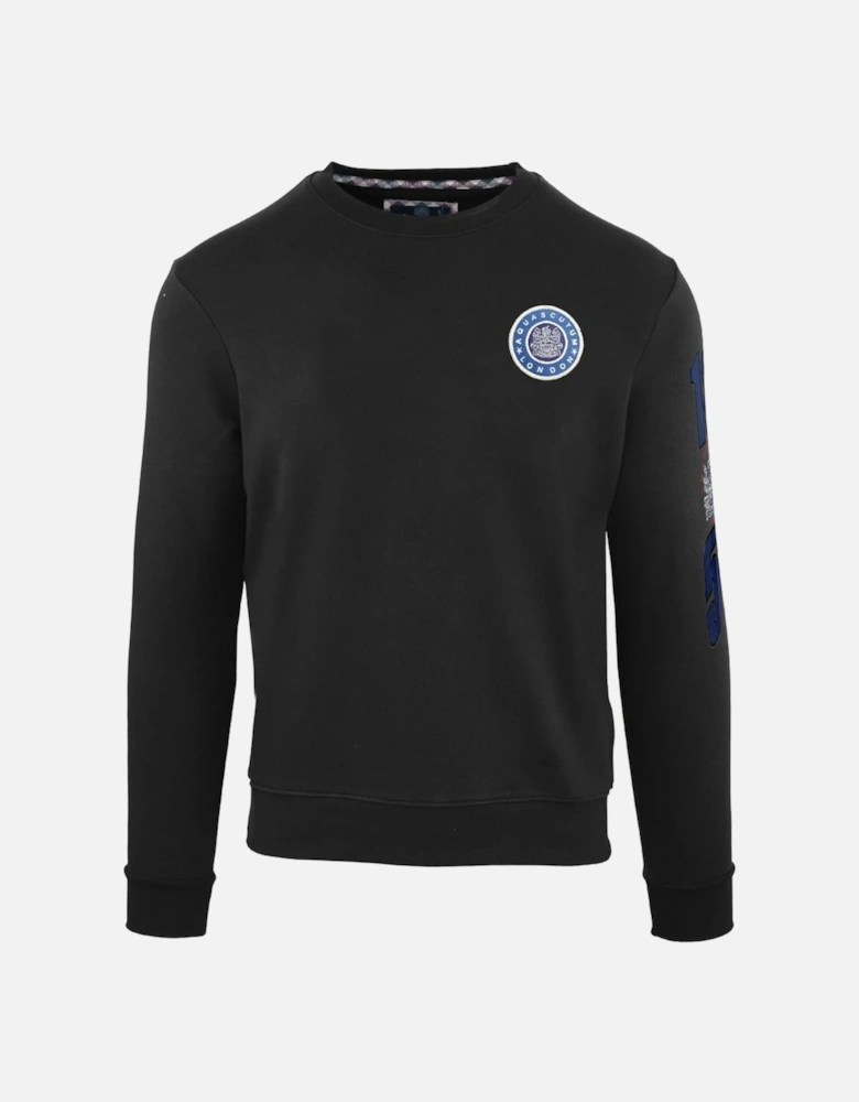 Embossed Circle Small Logo Black Sweatshirt