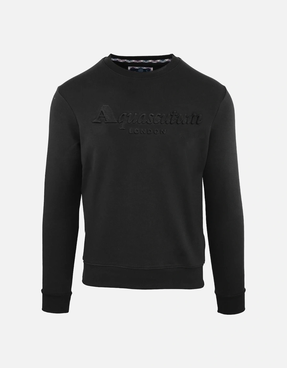 Embossed Brand Logo Black Sweatshirt, 2 of 1