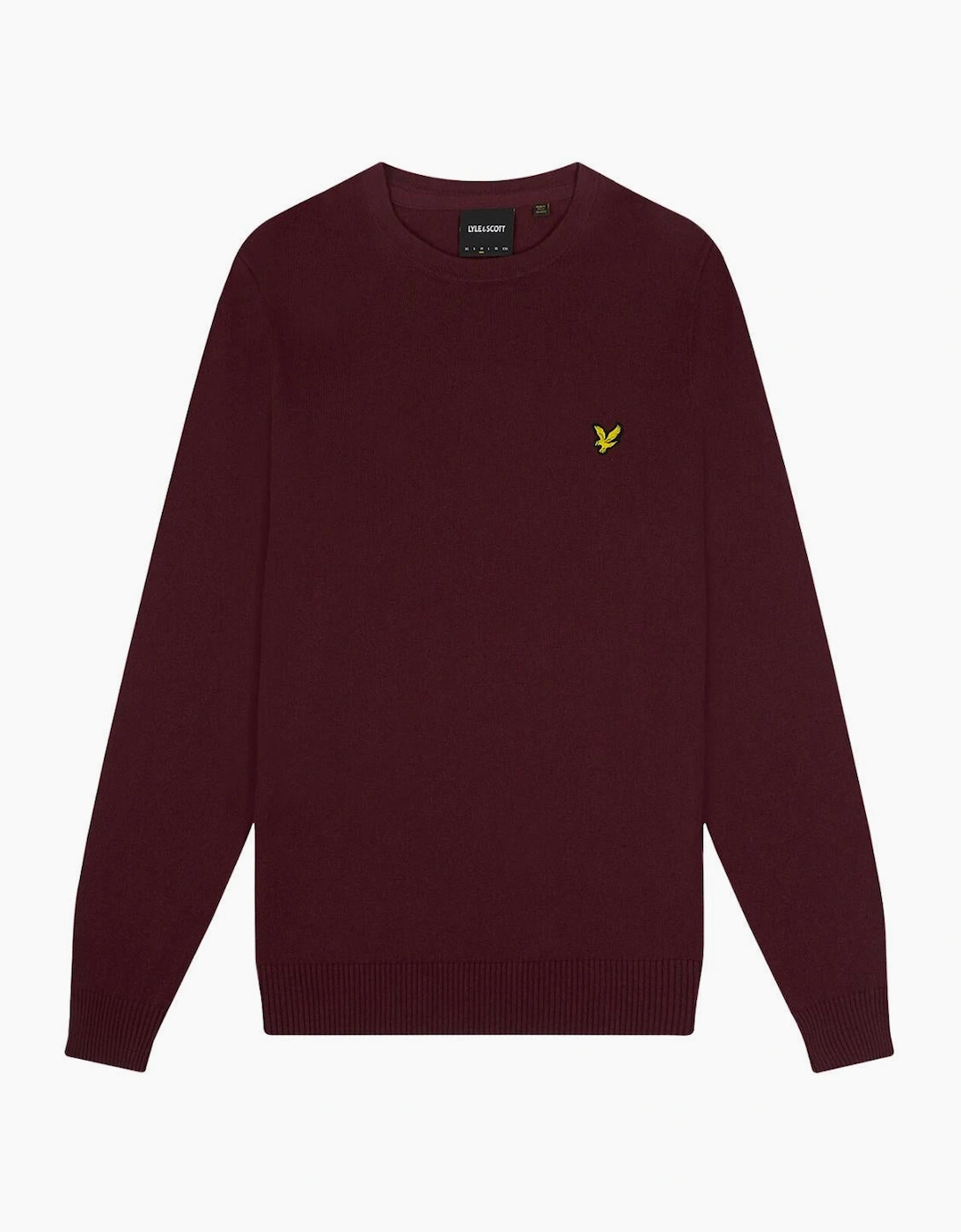 Men's Lyle & Scott Cotton Merino Burgundy Pull-over Jumper - Red - Size: 44