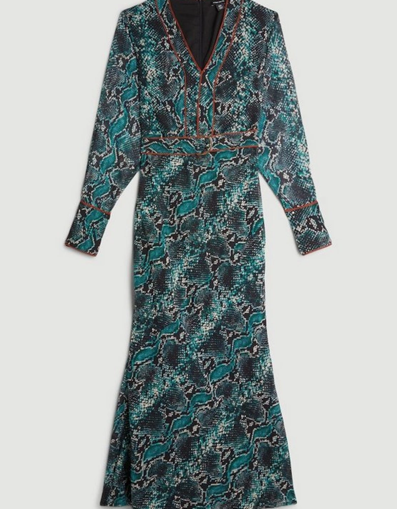 Printed Georgette Woven Maxi Dress With Scarf Detail