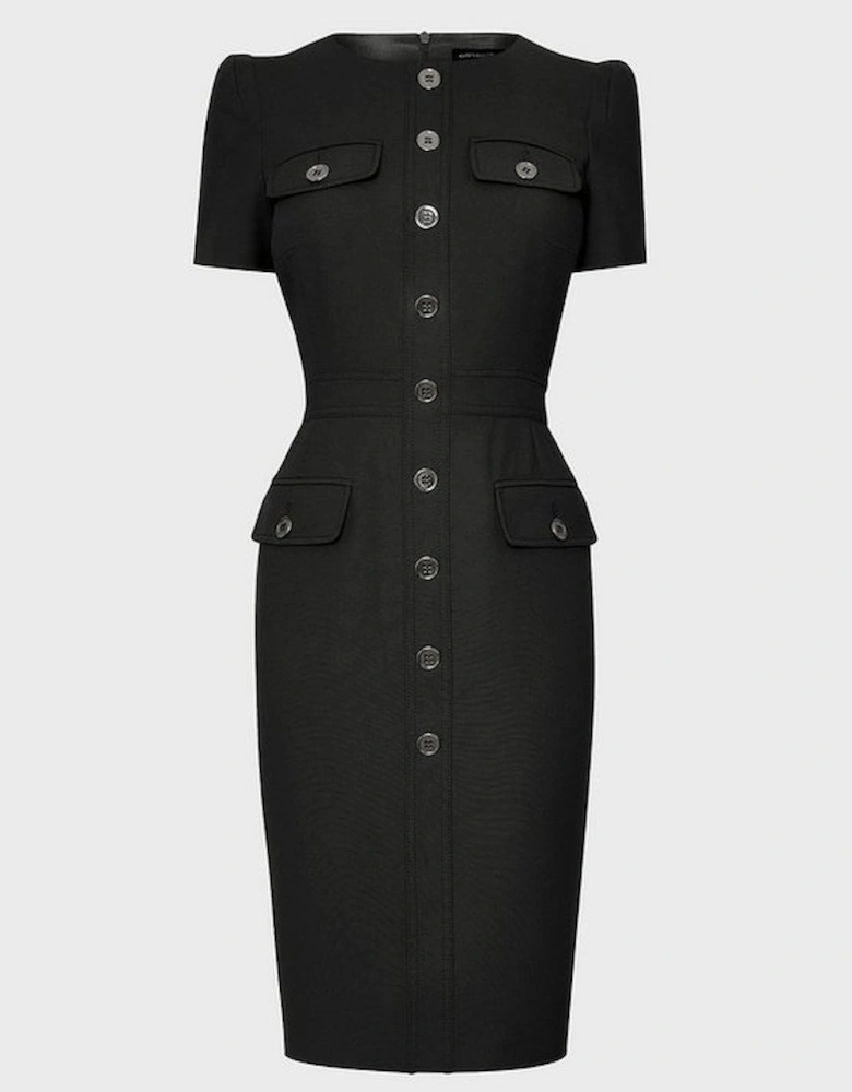 Tailored Utility Midi Dress