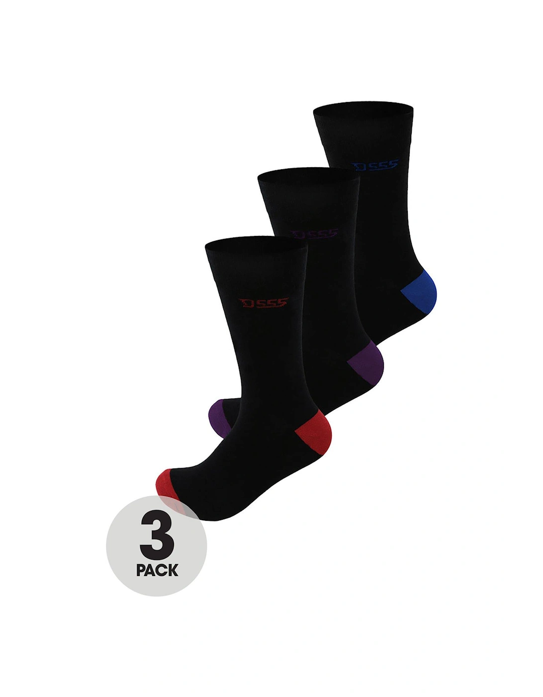 Phoenix 3 Pack Cotton Rich Luxury Socks, 2 of 1