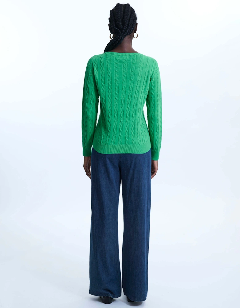 Cable Knit Jumper Green