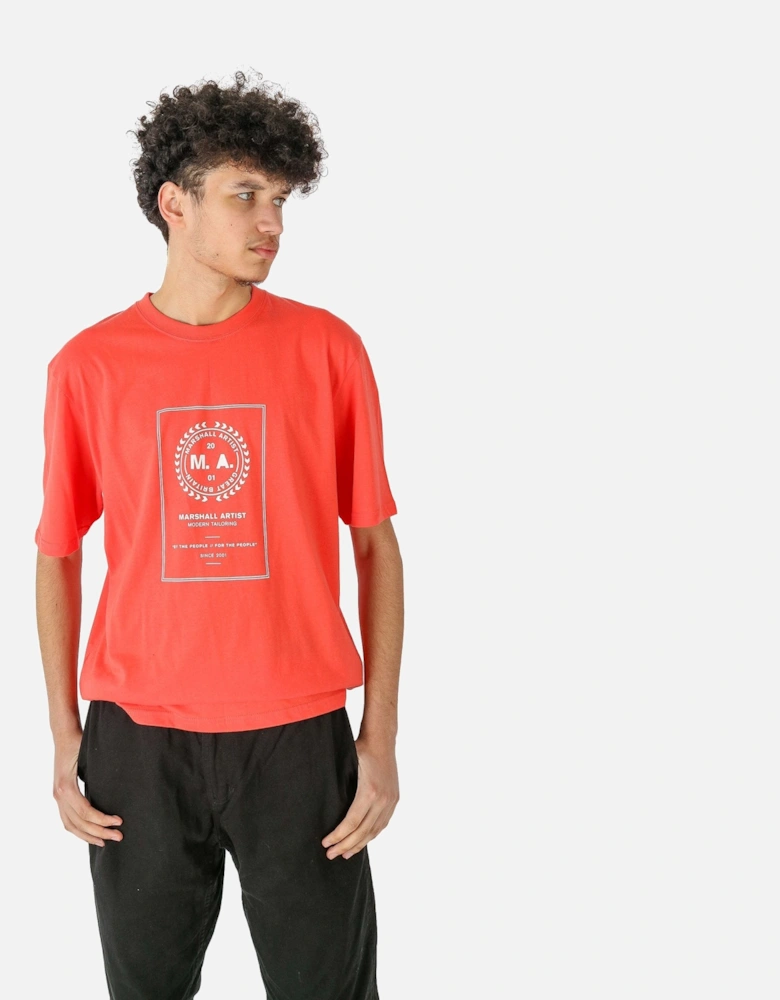 Cartellion Chest Logo Coral Tee