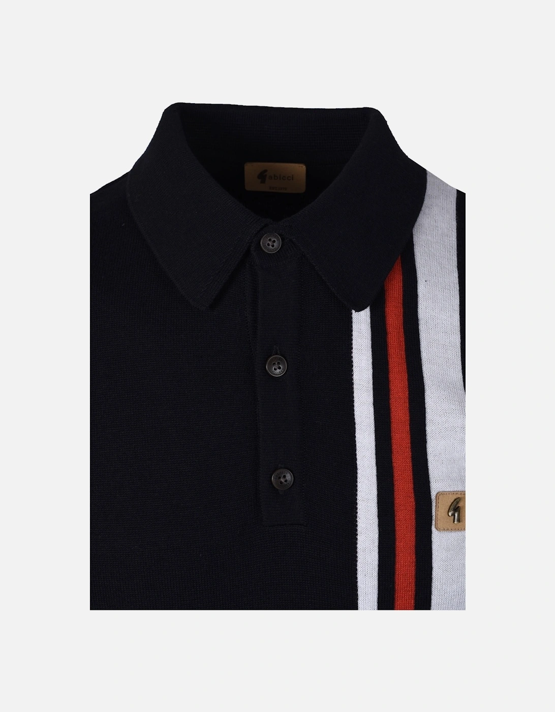 Vintage Soda Knitted Polo Shirt Navy