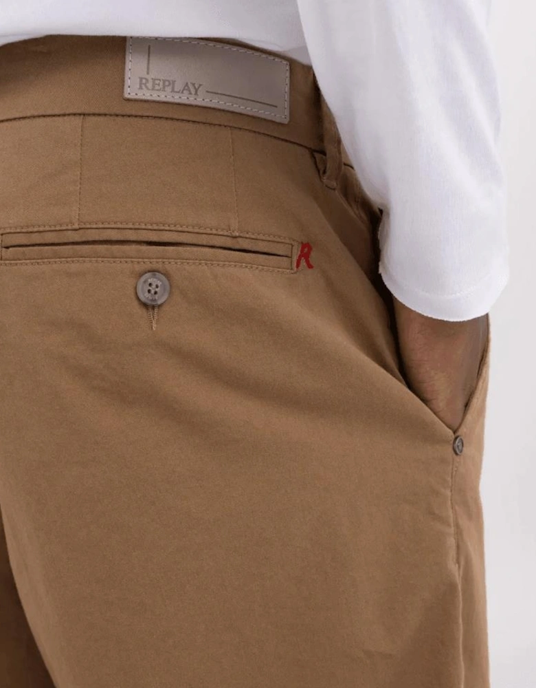 Canvas Brown Cotton Chino Shorts