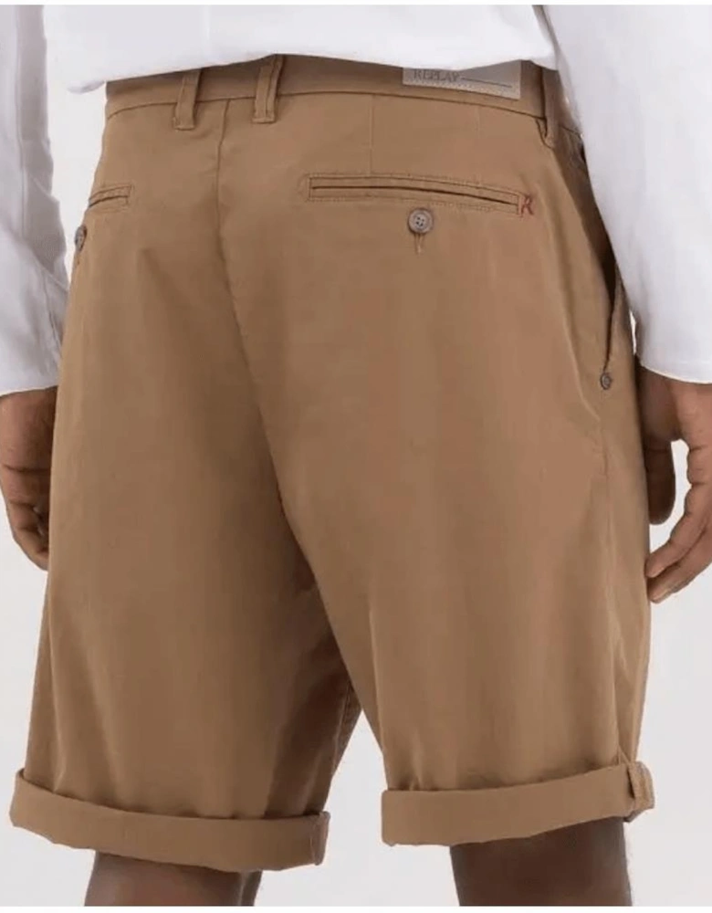 Canvas Brown Cotton Chino Shorts