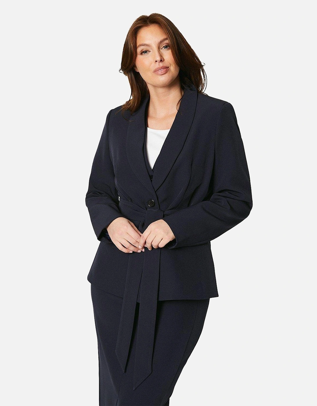 Womens/Ladies Belted Single-Breasted Blazer, 6 of 5