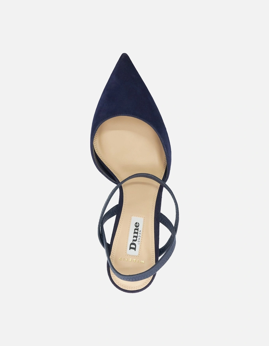 Ladies  Classical - Wide Fit Pointed Courts With Elasticated Stra