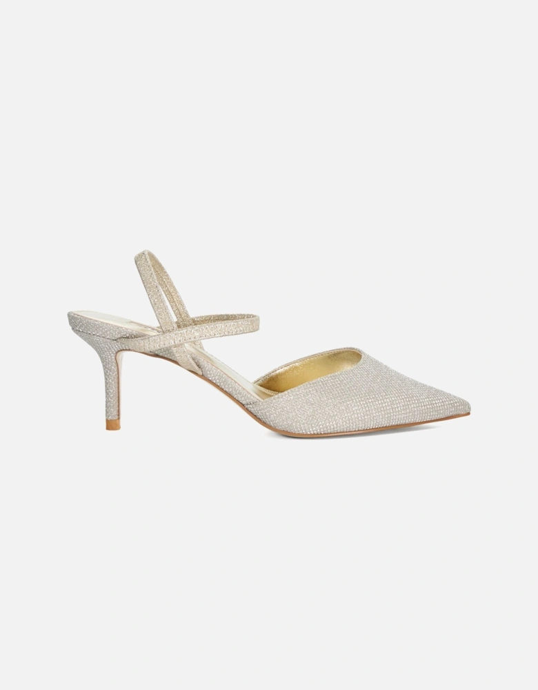 Ladies  Classical - Wide Fit Pointed Courts With Elasticated Stra