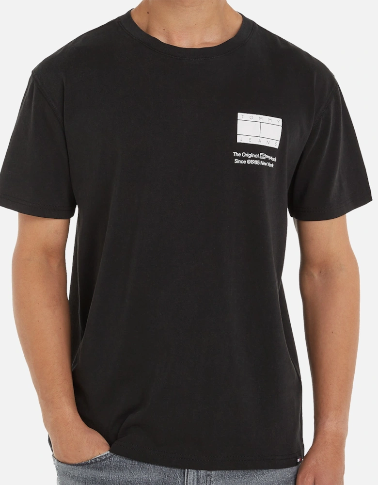 Mens Regular Essential Flag T-Shirt (Black)