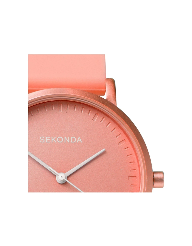 Ladies Palette Coral Silicone Strap with Coral Dial Watch