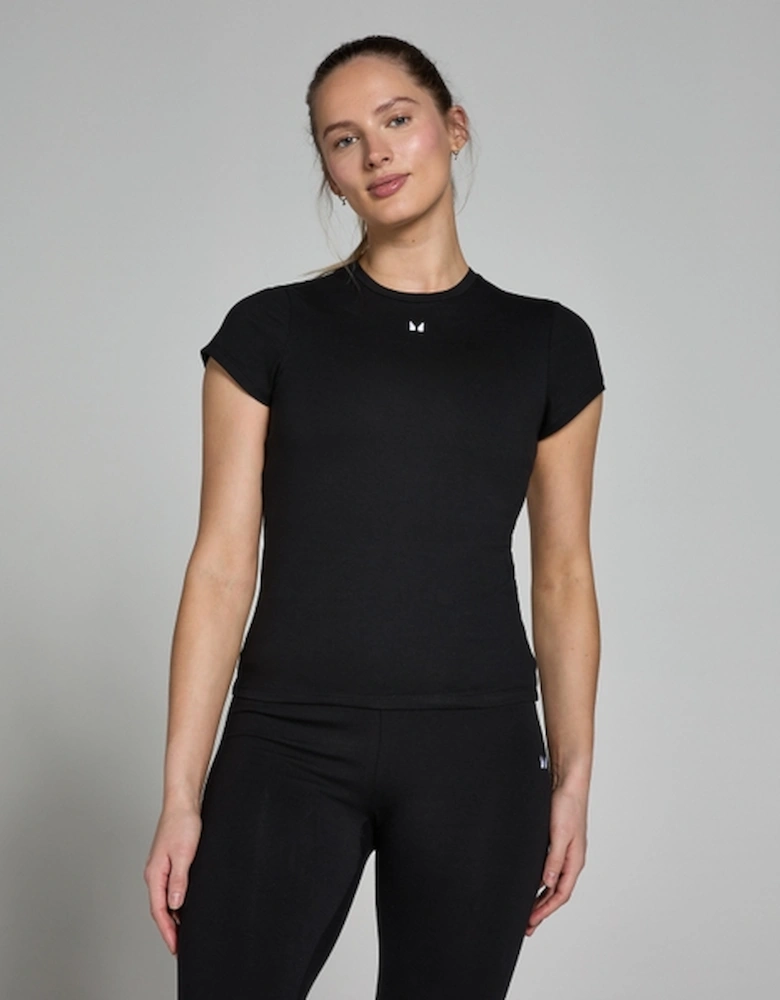 Women's Basic Body Fit Short Sleeve T-Shirt - Black