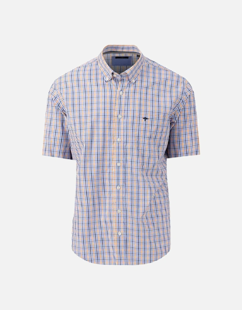 Fynch-Hatton Men's Superfine Combi Check Shirt Papaya