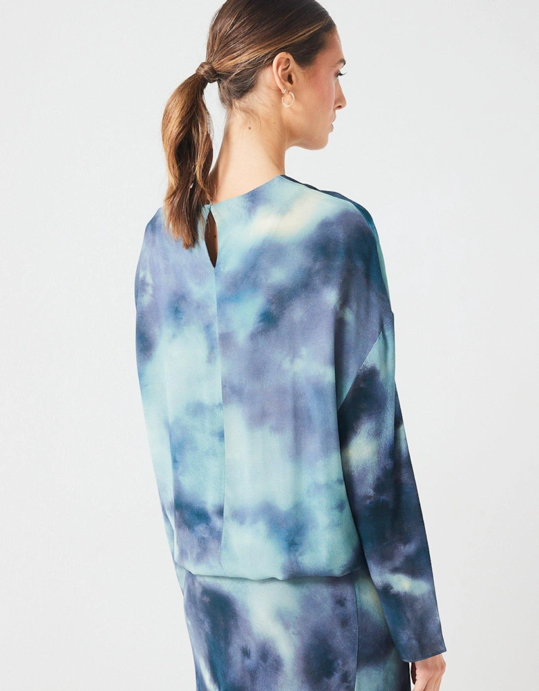 Tie Dye Blouse Co Ord - Navy