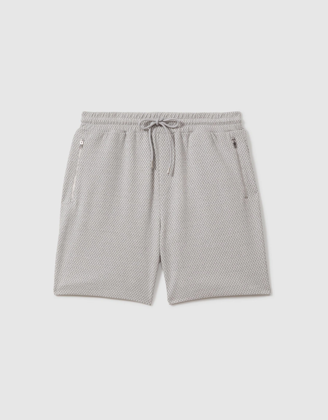 Cotton Blend Jacquard Drawstring Shorts, 2 of 1