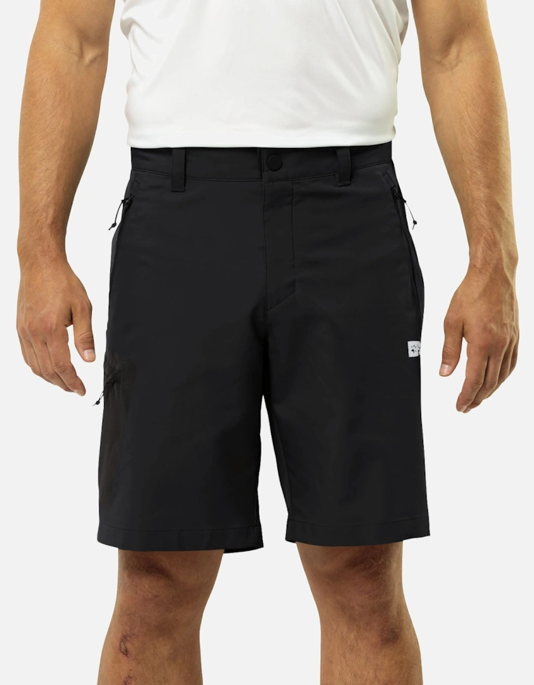 Mens Active Track Walking Softshell Shorts - Black