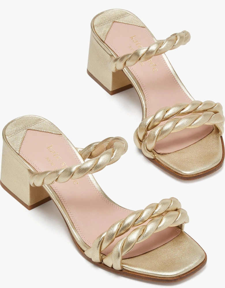 Nina mini block heel - pale gold