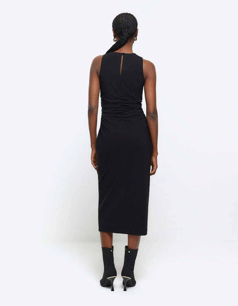 Ruched Detail Dress - Black