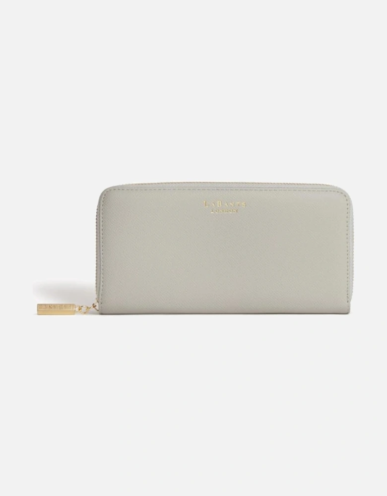 Serene Grey Vegan Zip Around Wallet