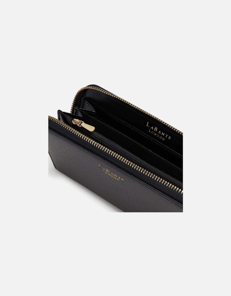 Serene Black Vegan Zip Around Wallet