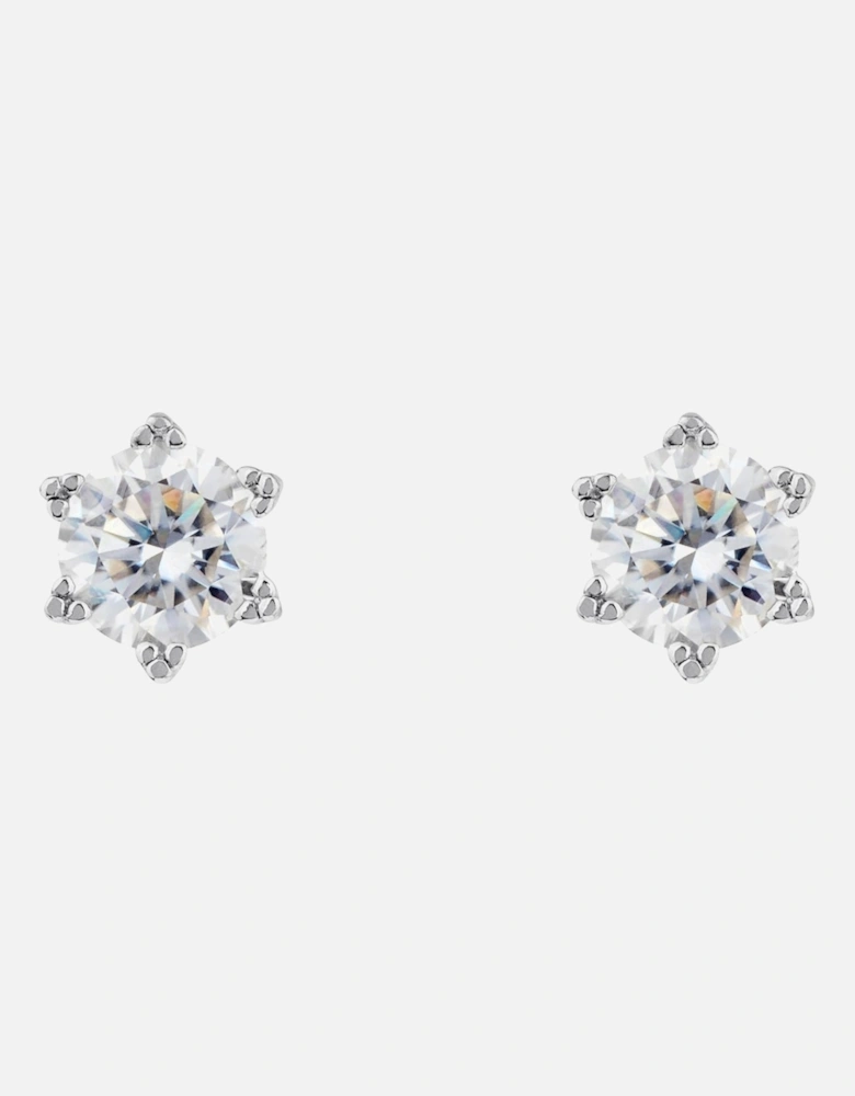 Moissanite Solitaire Diamond Earrings