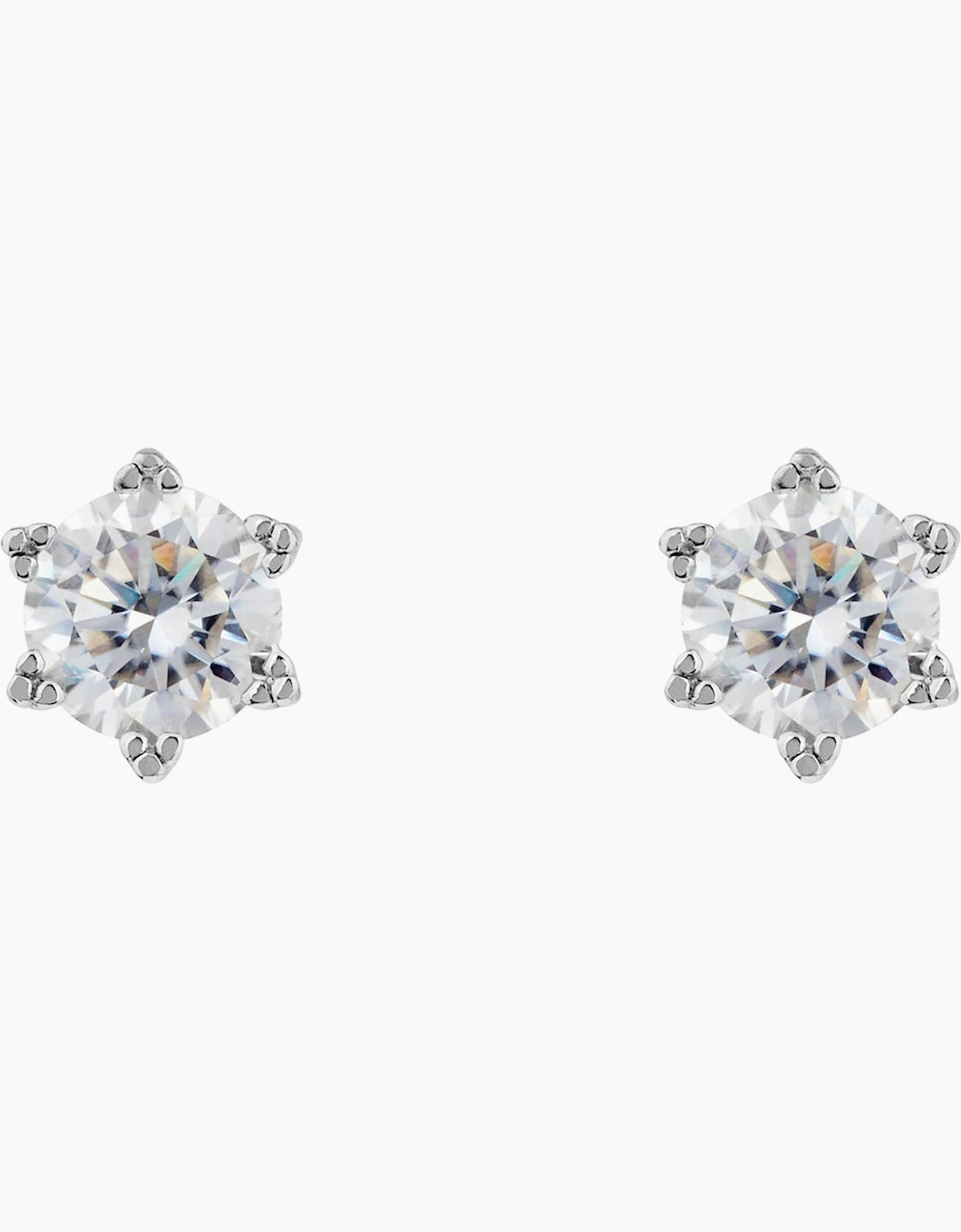 Labante London Moissanite Solitaire Diamond Earrings - Silver/Silver