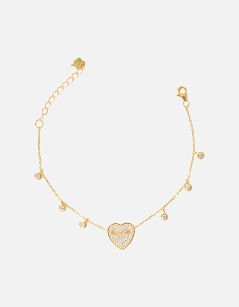 Sterling silver gold plated heart bracelet