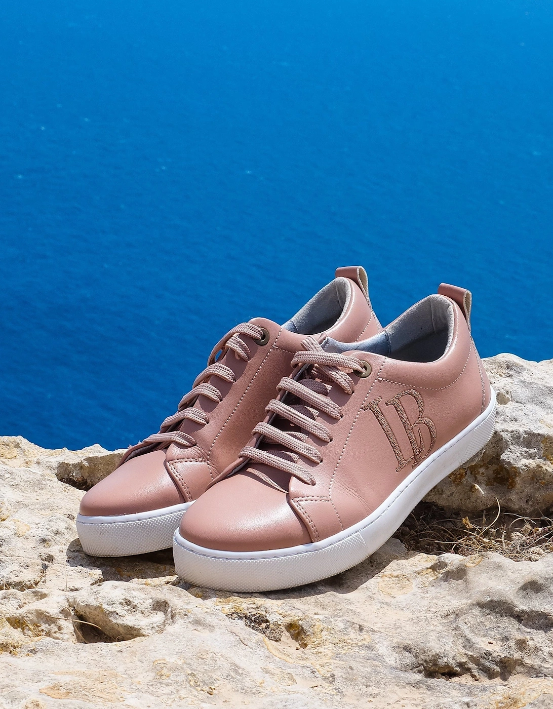 LB Nude Apple Leather Sneakers for Women