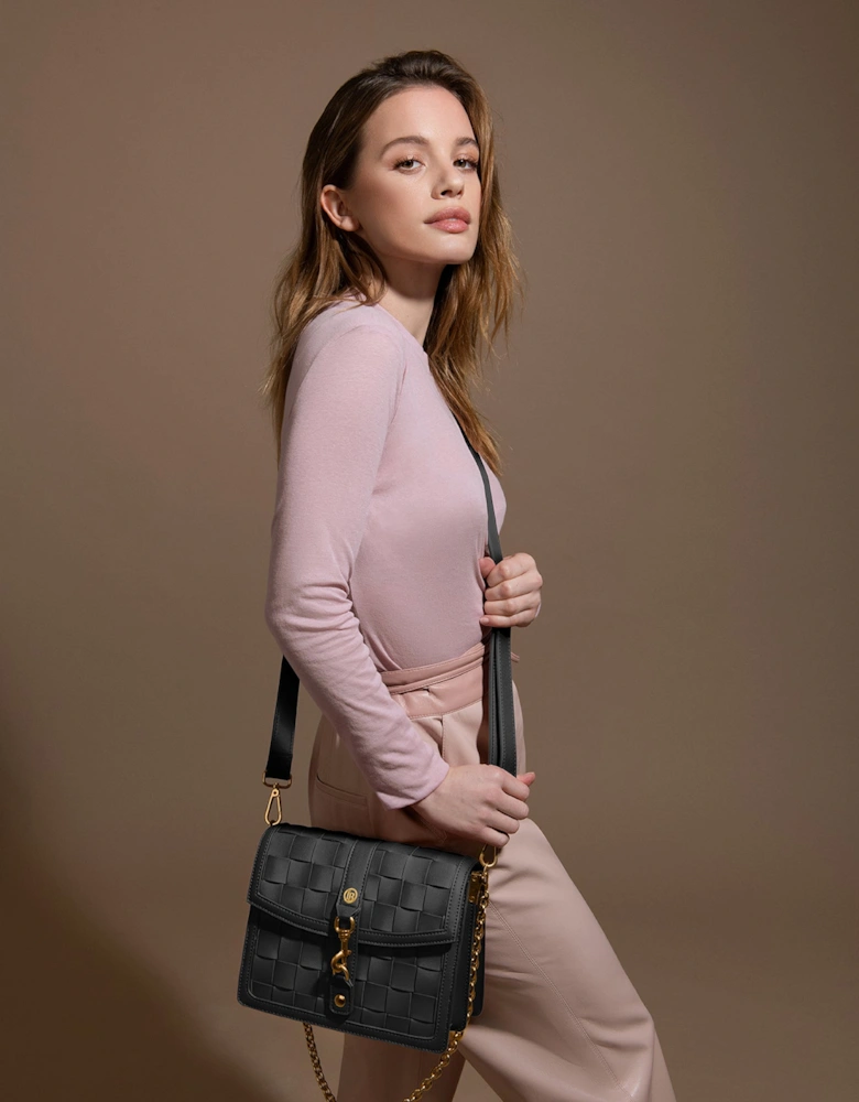 Daisy Black Vegan Shoulder & Crossbody Bag