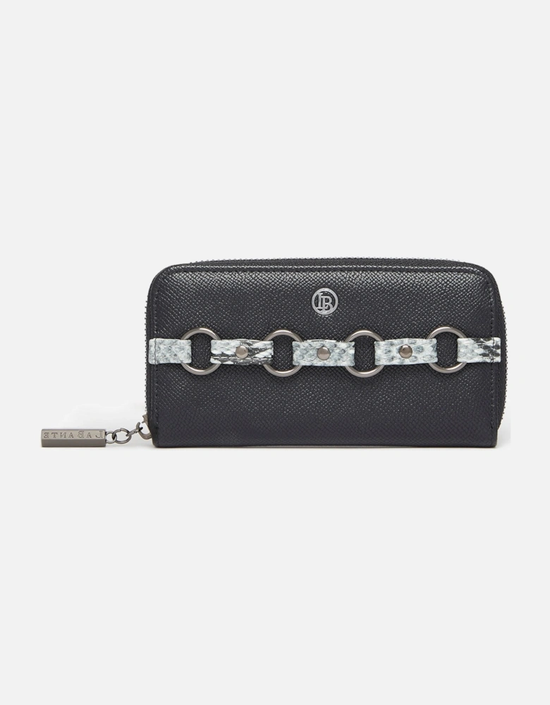 Ellen Black Vegan Zip Around Wallet