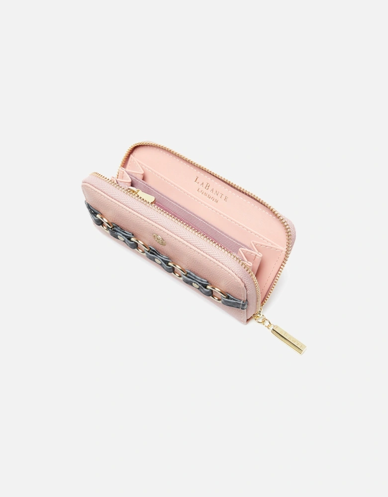 Ellen Pink Vegan Zip Around Wallet