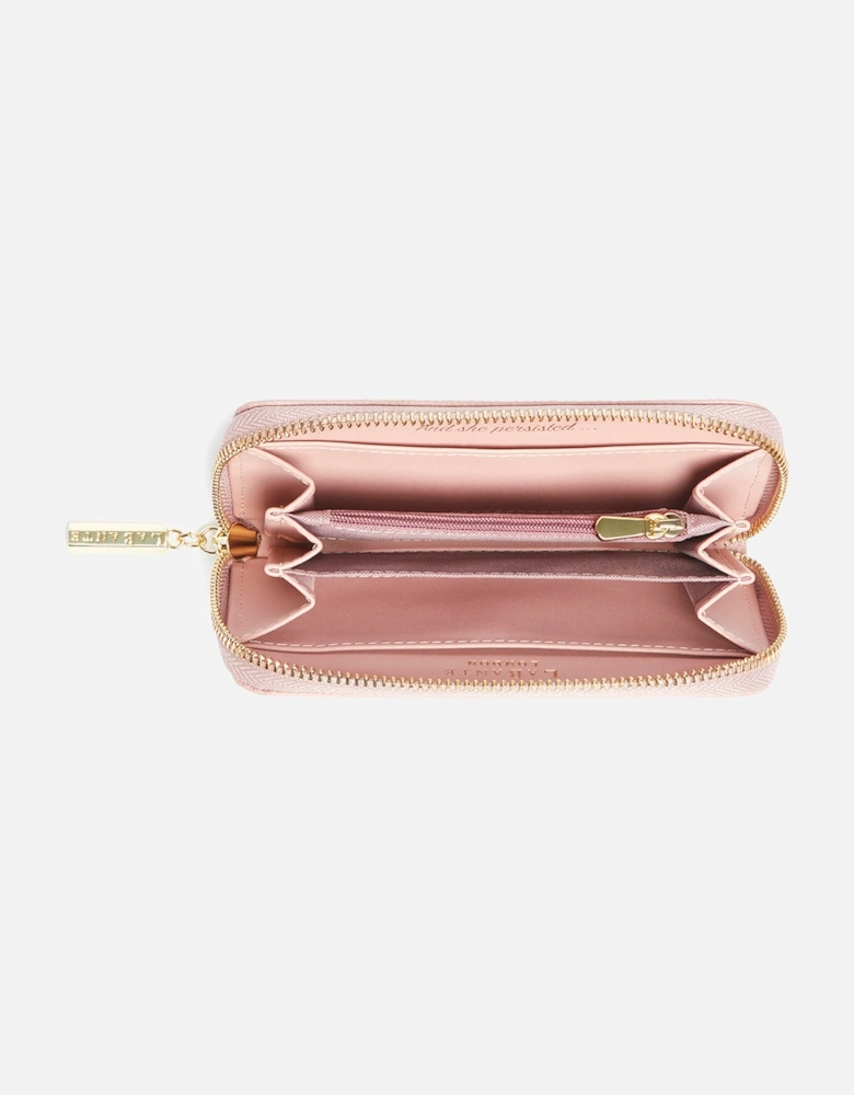 Ellen Pink Vegan Zip Around Wallet