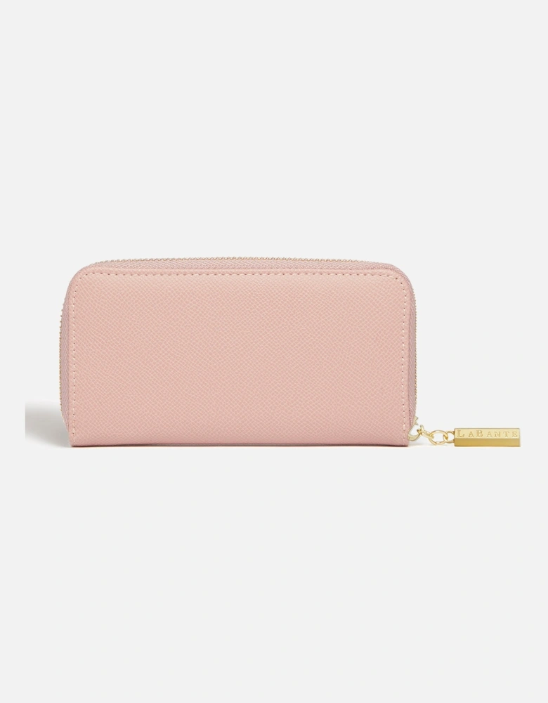 Ellen Pink Vegan Zip Around Wallet