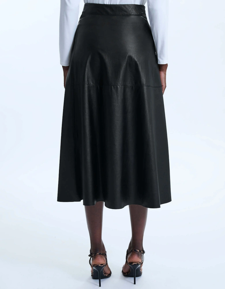 A Line Faux  Leather Skirt