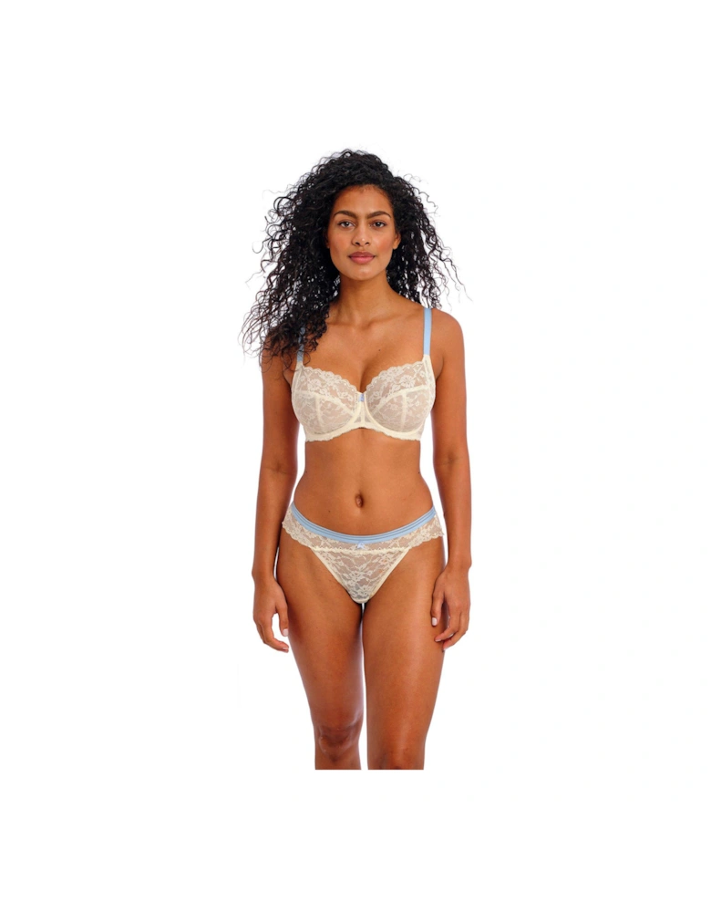 Offbeat Underwired Side Support Bra - Off White