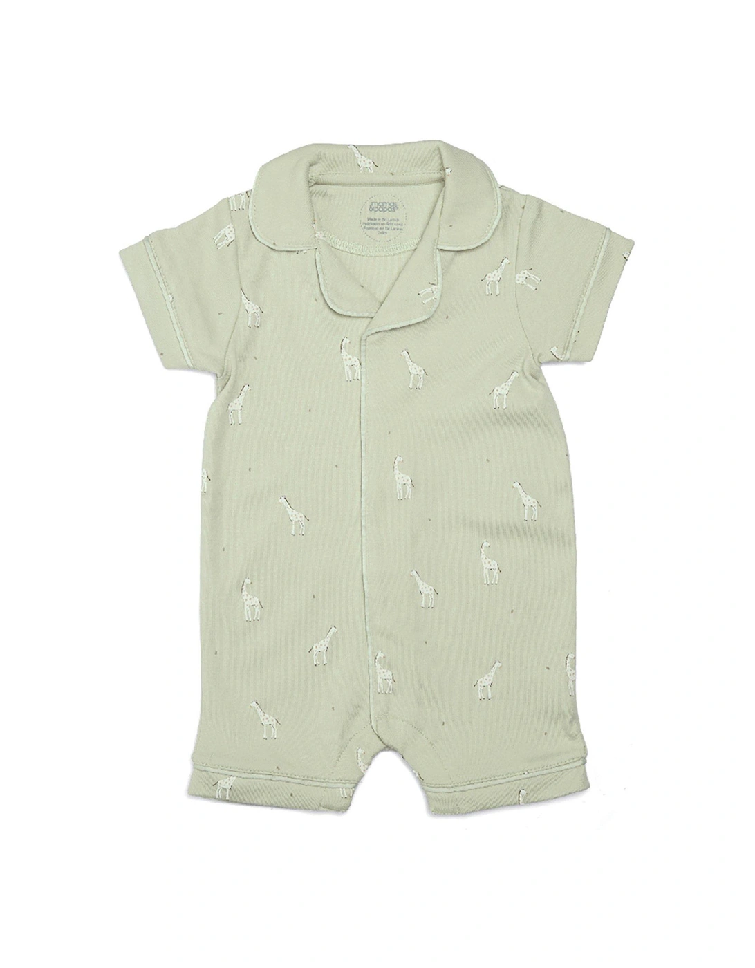 Baby Boys Giraffe Collar Pyjama Romper - Green, 2 of 1